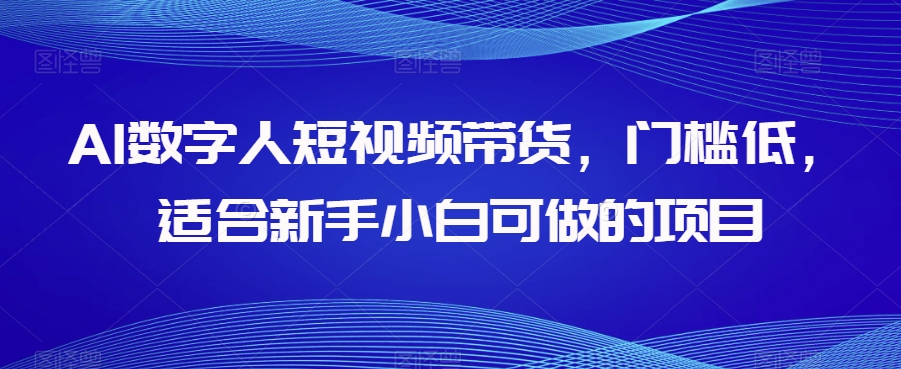AI数字人短视频带货，门槛低，适合新手小白可做的项目-温暖资源库