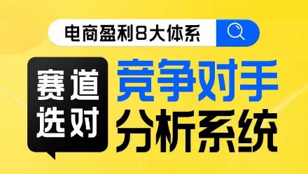 电商盈利8大体系·赛道选对，​竞争对手分析系统线上课-温暖资源库