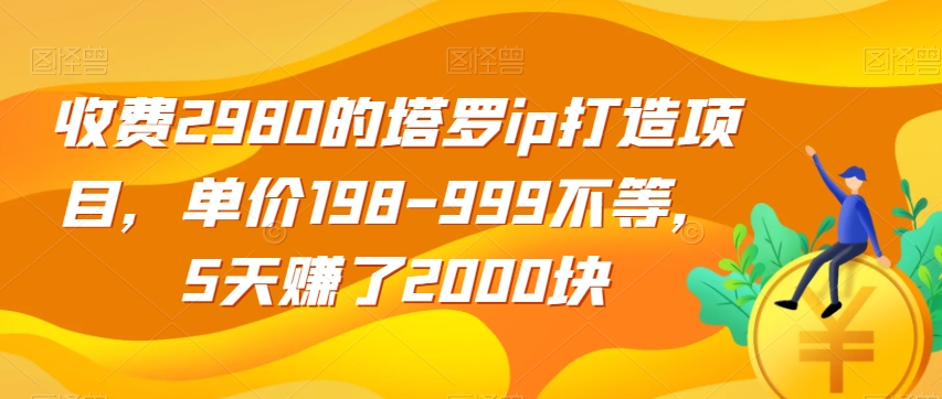 收费2980的塔罗ip打造项目，单价198-999不等，5天赚了2000块【揭秘】-温暖资源库