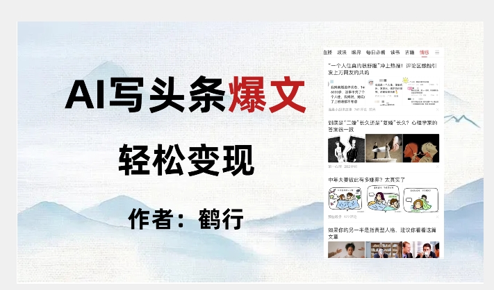 暴力拆解AI写头条爆文，轻松日入500+-温暖资源库