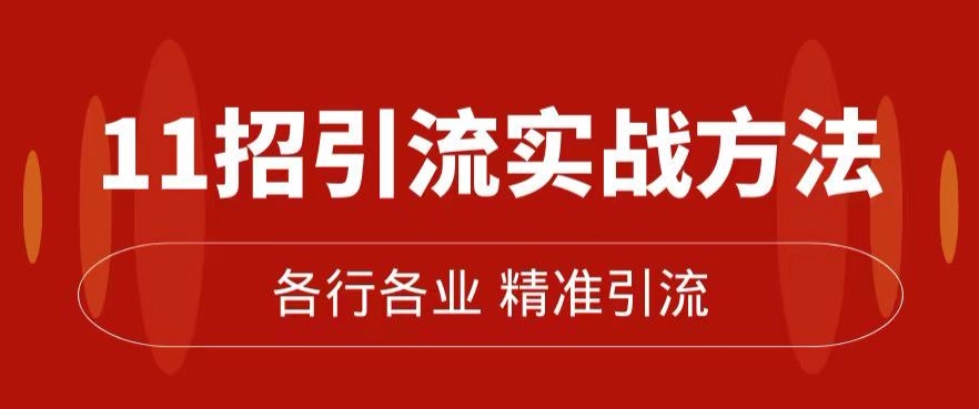 精准引流术：11招引流实战方法，让你私域流量加到爆（11节课完整)-温暖资源库