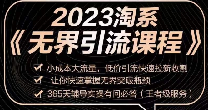 2023淘系无界引流实操课程，​小成本大流量，低价引流快速拉新收割，让你快速掌握无界突破瓶颈-温暖资源库
