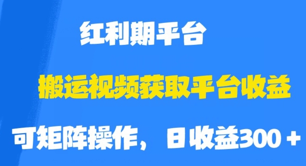 搬运视频获取平台收益，平台红利期，附保姆级教程【揭秘】-温暖资源库