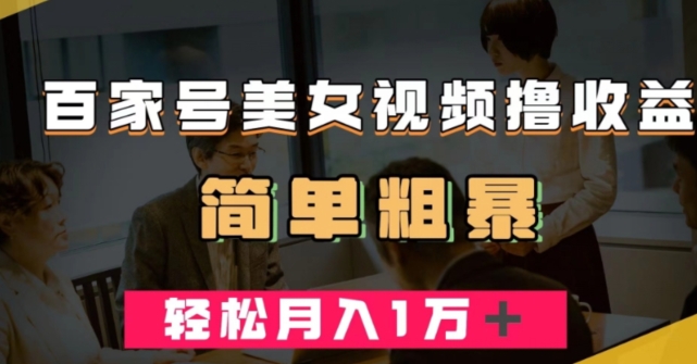 百家号美女视频撸收益，几分钟一条视频，轻松月入万元【揭秘】-温暖资源库