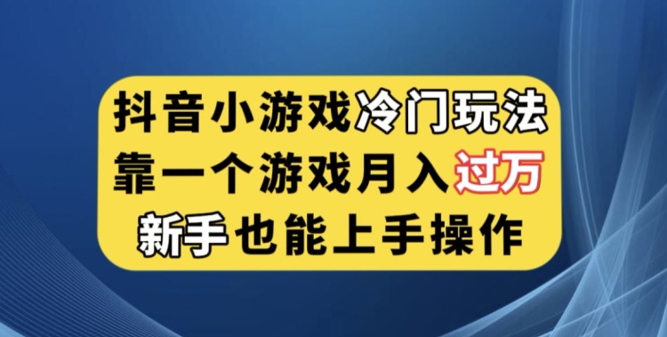 抖音小游戏冷门玩法，靠一个游戏月入过万，新手也能轻松上手【揭秘】-温暖资源库