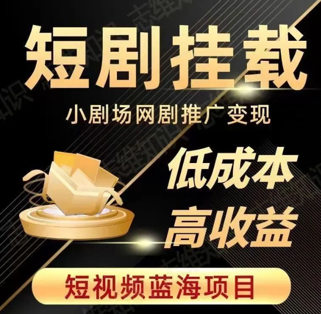 2023短视频蓝海项目，抖音快手短剧推广变现教程，低成本高收益-温暖资源库