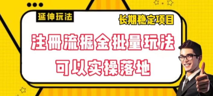 注册流掘金批量玩法，可以实操落地【揭秘】-温暖资源库