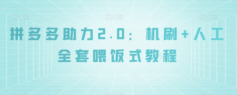 拼多多助力2.0：机刷+人工全套喂饭式教程【揭秘】-温暖资源库
