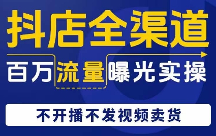 抖店全渠道百万流量曝光实操，不开播不发视频带货-温暖资源库
