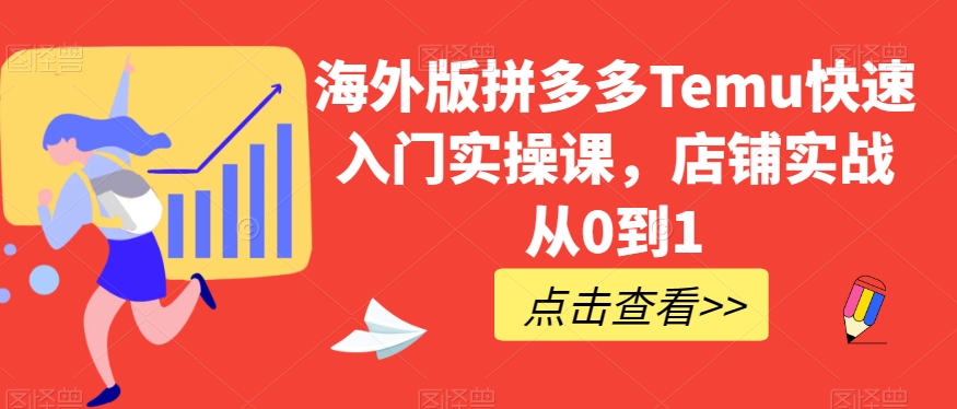 海外版拼多多Temu快速入门实操课，店铺实战从0到1-温暖资源库