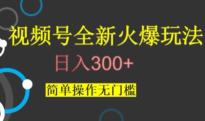 视频号最新爆火玩法，日入300+，简单操作无门槛【揭秘】-温暖资源库
