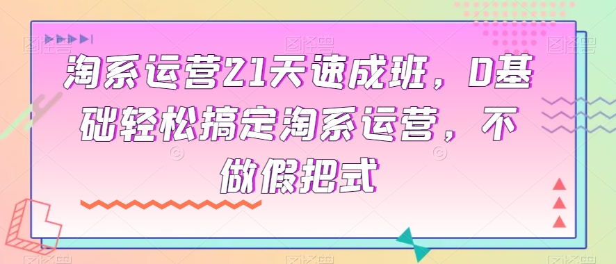 淘系运营21天速成班，0基础轻松搞定淘系运营，不做假把式-温暖资源库
