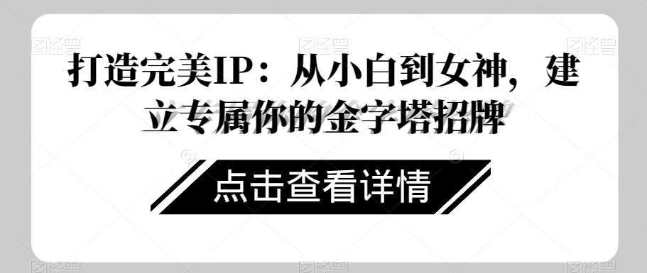 打造完美IP：从小白到女神，建立专属你的金字塔招牌-温暖资源库