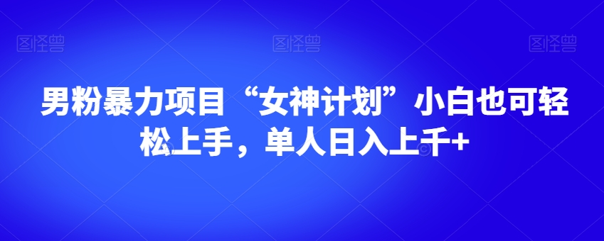 男粉暴力项目“女神计划”小白也可轻松上手，单人日入上千+【揭秘】-温暖资源库