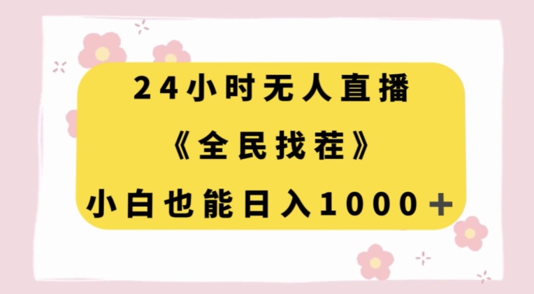 24小时无人直播，全民找茬，小白也能日入1000+【揭秘】-温暖资源库