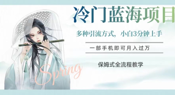 冷门蓝海项目，操作简单，小白3分钟上手，多种引流方式，保姆式全流程教学【揭秘】-温暖资源库