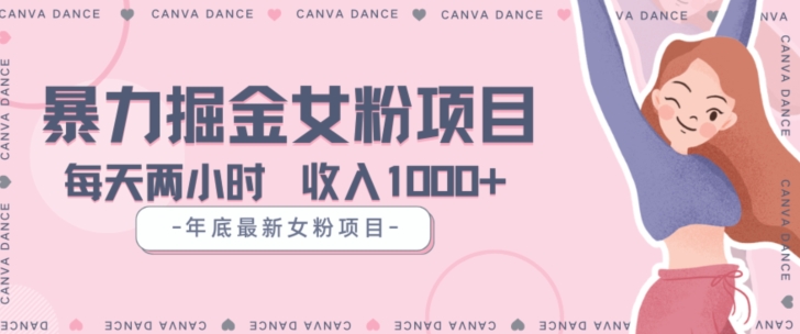 年底暴力女粉掘金项目5天变现1.5W+【揭秘】-温暖资源库