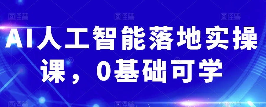 AI人工智能落地实操课，0基础可学-温暖资源库