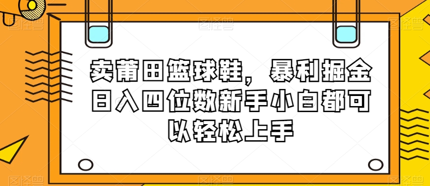 卖莆田篮球鞋，暴利掘金日入四位数新手小白都可以轻松上手【揭秘】-温暖资源库