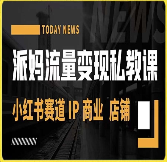 派妈流量变现私教课，小红书赛道IP  商业  店铺 -温暖资源库