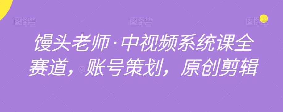 馒头老师·中视频系统课全赛道，账号策划，原创剪辑-温暖资源库