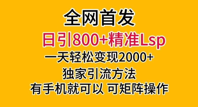 全网首发！日引800+精准老色批，一天变现2000+，独家引流方法，可矩阵操作【揭秘】-温暖资源库