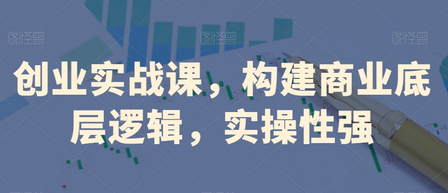 创业实战课，​构建商业底层逻辑，实操性强-温暖资源库