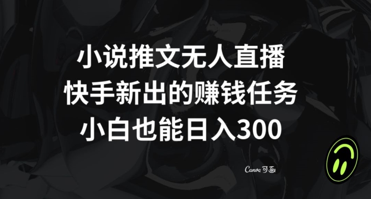 小说推文无人直播，快手新出的赚钱任务，小白也能日入300+【揭秘】-温暖资源库