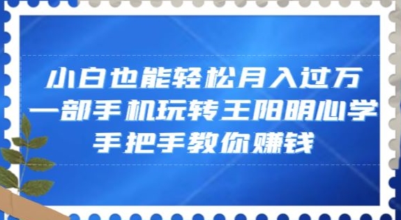 小白也能轻松月入过万，一部手机玩转王阳明心学，手把手教你赚钱【揭秘】-温暖资源库