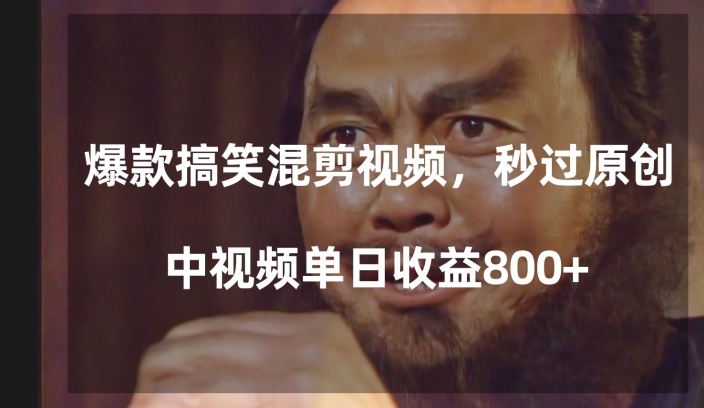 爆款搞笑混剪视频，百分百过原创，单日中视频播放收益800+【揭秘】-温暖资源库