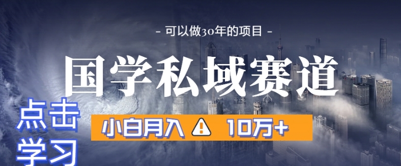 暴力国学私域赛道，小白月入10万+，引流+转化完整流程【揭秘】-温暖资源库