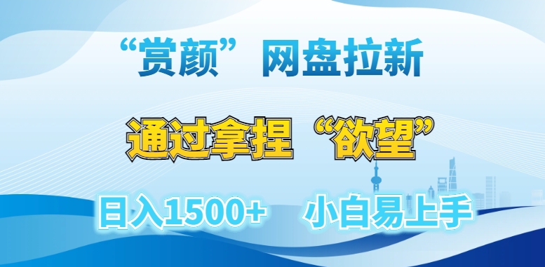 “赏颜”网盘拉新赛道，通过拿捏“欲望”日入1500+，小白易上手【揭秘】-温暖资源库