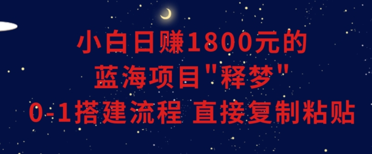 小白能日赚1800元的蓝海项目”释梦”0-1搭建流程可直接复制粘贴长期做【揭秘】-温暖资源库