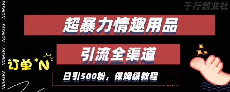 最新情趣项目引流全渠道，自带高流量，保姆级教程，轻松破百单，日引500+粉【揭秘】-温暖资源库