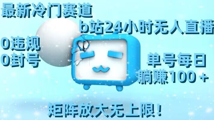 最新冷门赛道，b站24小时无人直播，0违规0封号，单号每日躺赚100＋，矩阵放大无上限【揭秘】-温暖资源库