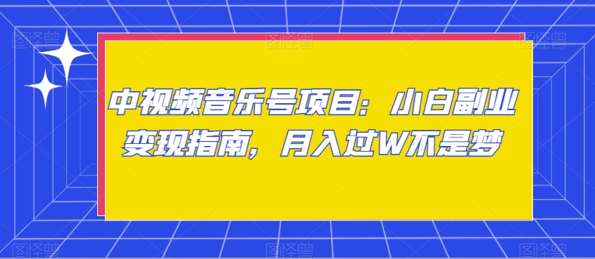 中视频音乐号项目：小白副业变现指南，月入过W不是梦【揭秘】-温暖资源库