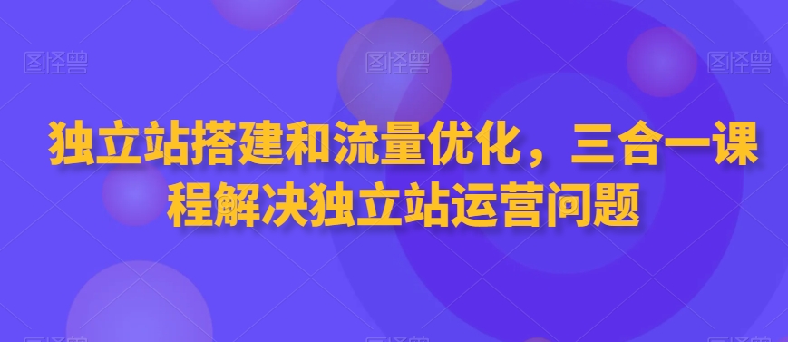 独立站搭建和流量优化，三合一课程解决独立站运营问题-温暖资源库