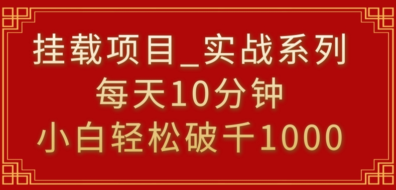 挂载项目，小白轻松破1000，每天10分钟，实战系列保姆级教程【揭秘】-温暖资源库