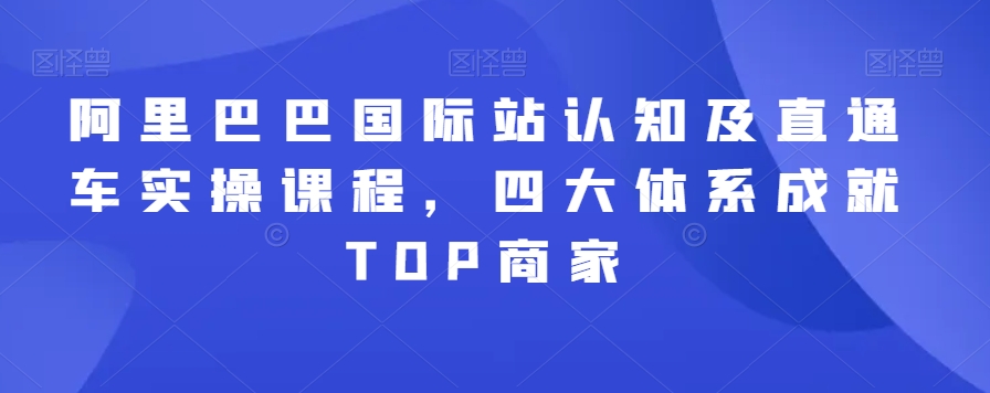 阿里巴巴国际站认知及直通车实操课程，四大体系成就TOP商家-温暖资源库