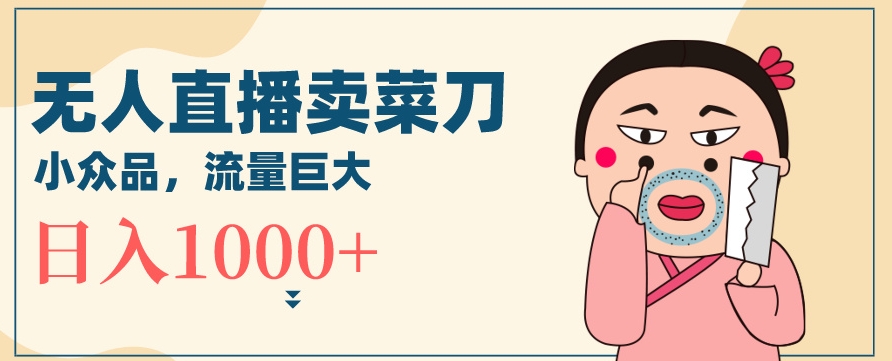 无人冷门品直播新玩法，通过卖菜刀日入1000+【揭秘】-温暖资源库