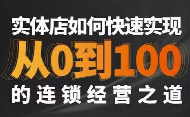 星哥·实体如何快速实现从0-100的连锁经营之道-温暖资源库