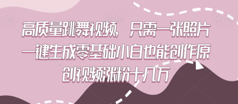 高质量跳舞视频，只需一张照片一键生成零基础小白也能创作原创视频涨粉十几万【揭秘】-温暖资源库