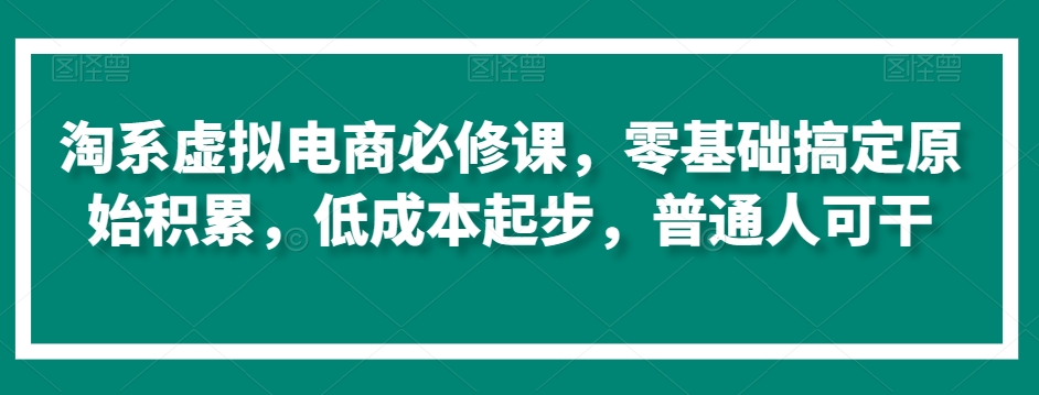 淘系虚拟电商必修课，零基础搞定原始积累，低成本起步，普通人可干-温暖资源库