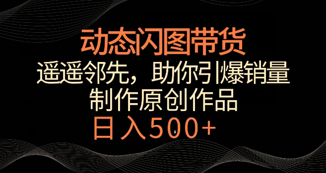 动态闪图带货，遥遥领先，冷门玩法，助你轻松引爆销量，日赚500+【揭秘】-温暖资源库