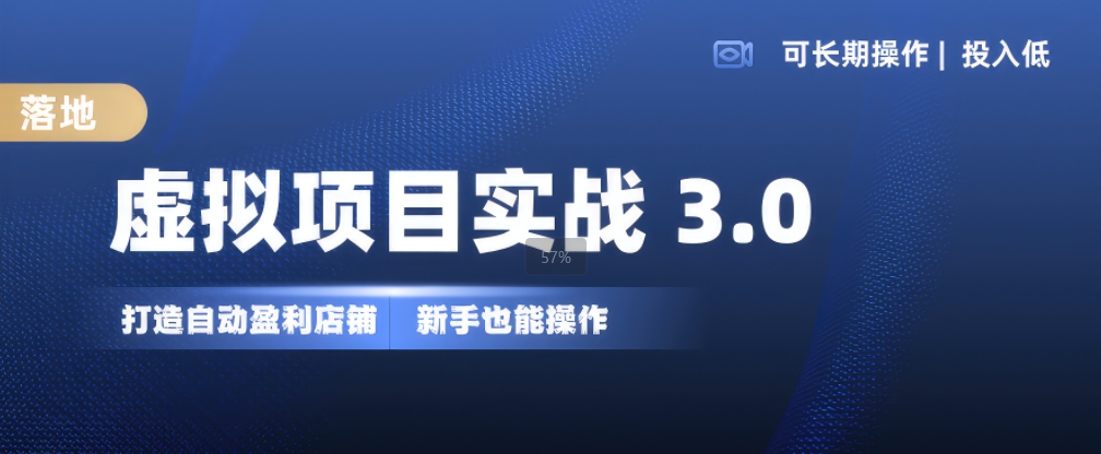 虚拟项目实战3.0，打造自动盈利店铺，可长期操作投入低，新手也能操作-温暖资源库