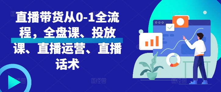 直播带货从0-1全流程，全盘课、投放课、直播运营、直播话术-温暖资源库