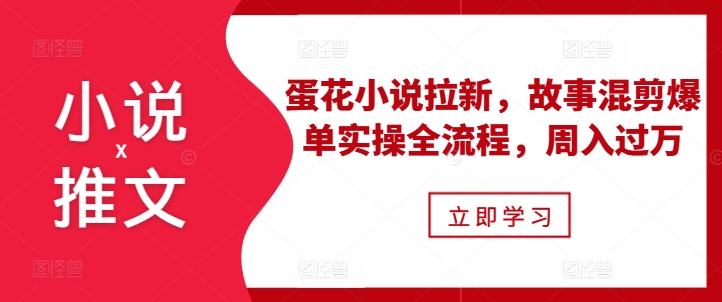 小说推文之蛋花小说拉新，故事混剪爆单实操全流程，周入过万-温暖资源库