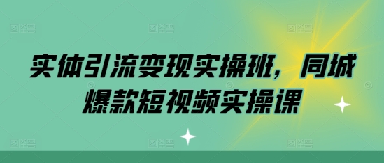 实体引流变现实操班，同城爆款短视频实操课-温暖资源库