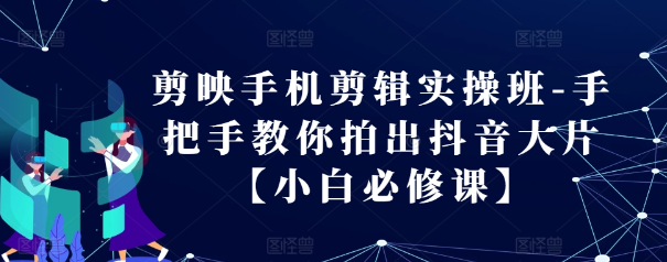 剪映手机剪辑实操班-手把手教你拍出抖音大片【小白必修课】-温暖资源库