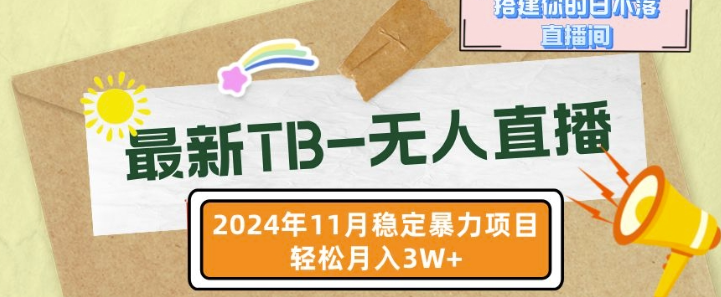 【最新TB-无人直播】11月最新，打造你的日不落直播间，轻松月入过W【揭秘】-温暖资源库